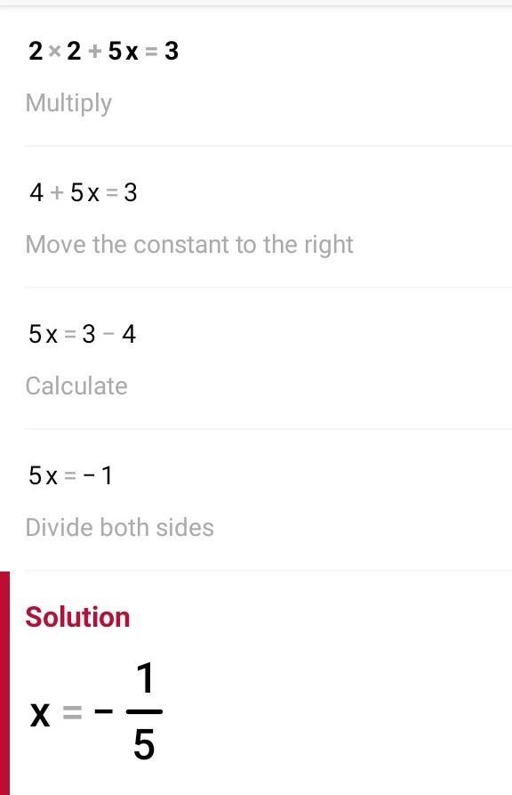 Solve 2x2 + 5x = 3 using the Quadratic Formula.-example-1