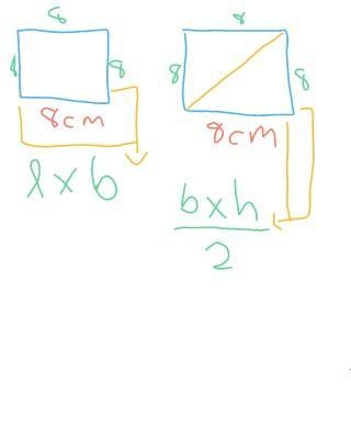 Which statement best describes the area of Triangle ABC shown below? (1 point) Group-example-1