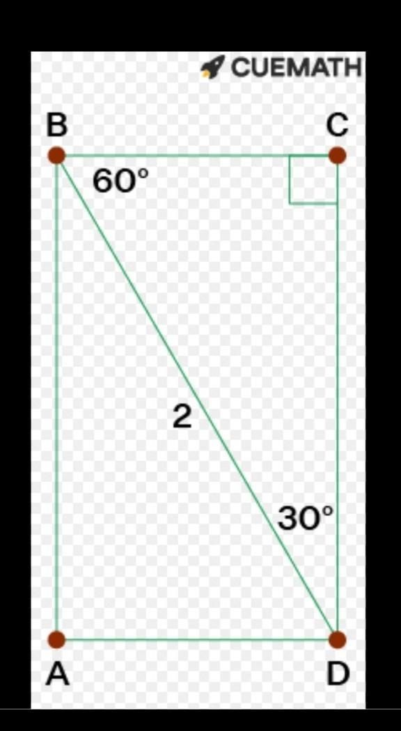 Draw diagonals and on rectangle ABCD. Measure and record the lengths of the diagonals-example-1