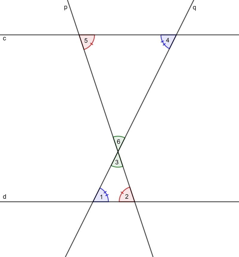 Line d is parallel to line c in the figure below. Parallel lines d and c are intersected-example-1