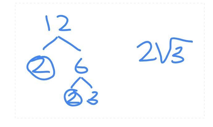 Remove all perfect squares from inside the square root sqrt(12)-example-1