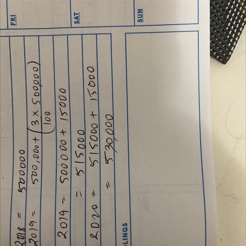 A company has total sales in 2018 of $500,000 and expects sales to grow at a compounded-example-1