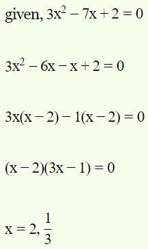 Which of the following are the roots of the quadratic equation 3x^2 + 7x + 2 = 0?-example-1