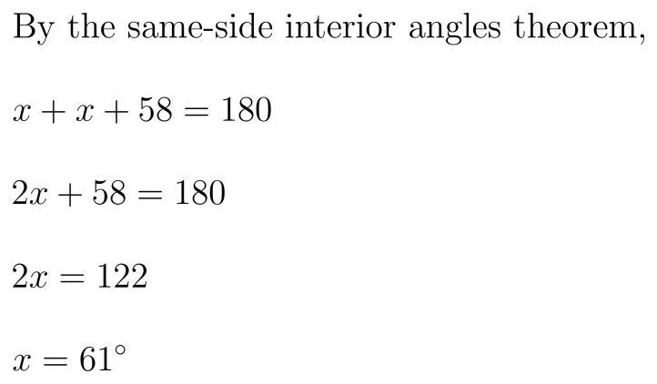 Given the diagram below were line M is parallel to line n, find the measure of the-example-1