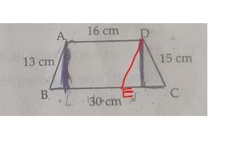 -6. The area of trapezium in cm² is A. 276 C. 207 B. 240 D. 225​-example-1