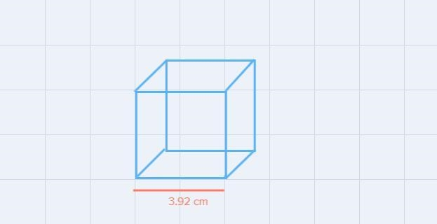 A cube has a side length of 3.92 cm. Estimate the volume of the cube.A.) 27 cm^3B-example-1