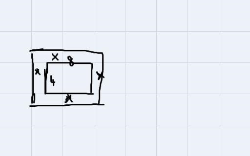 a rectangular picture measuring 4 inches by 8 inches is surrounded by a frame with-example-1