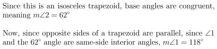 Find the measure of the angles. 3 62 mZ1 = mZ2 =-example-1