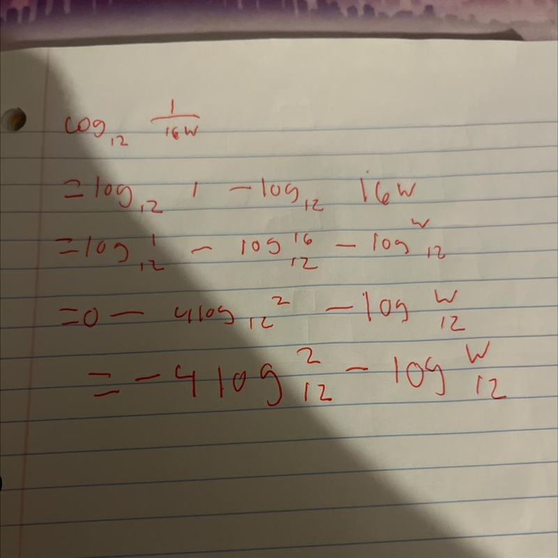 What’s the answer for log12(1/2/8w)?-example-1