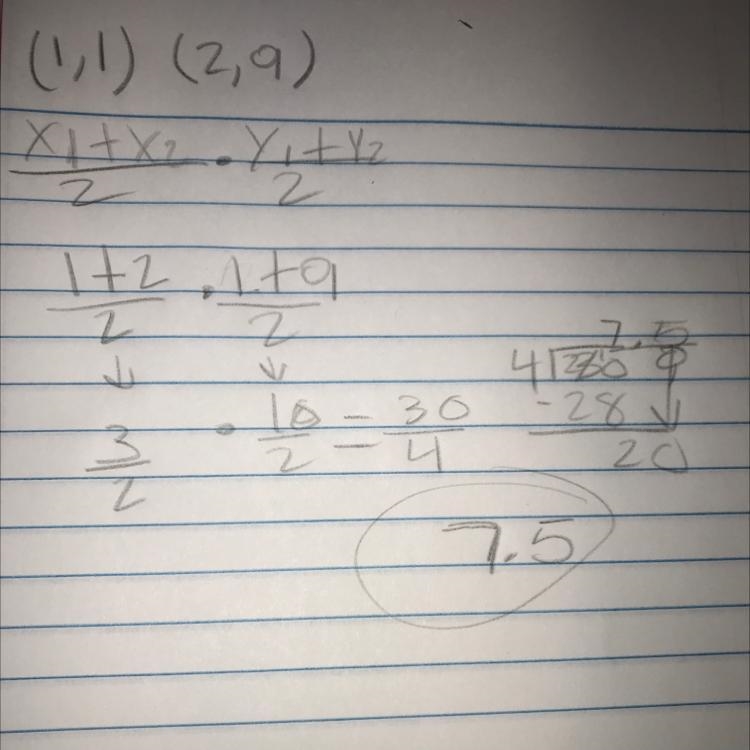 Find the distance between the points (1,1) and (2,9).-example-1