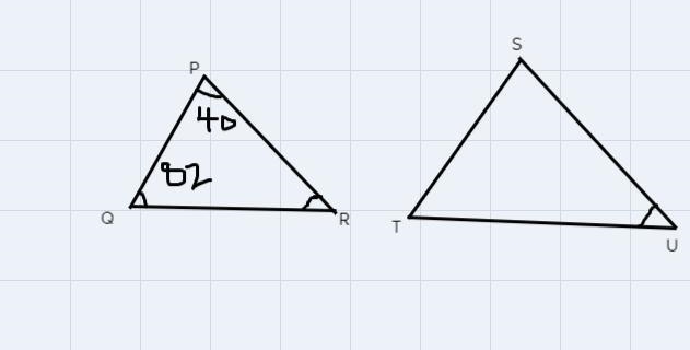 2. Given that APOR - ASTU, MZP = 40°, and m2Q = 82°, find mZU-example-1