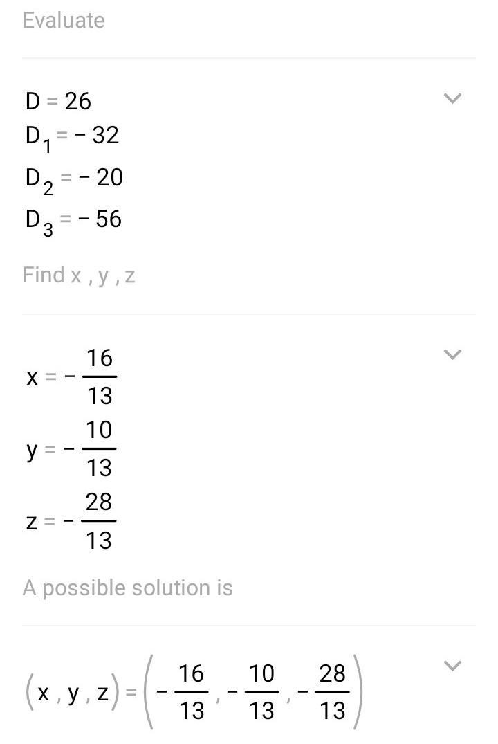 2x-y + 2z = -6 -3y +z = -2 2x-3z=4 Enter your answer, in the form (z, y, z), in the-example-2