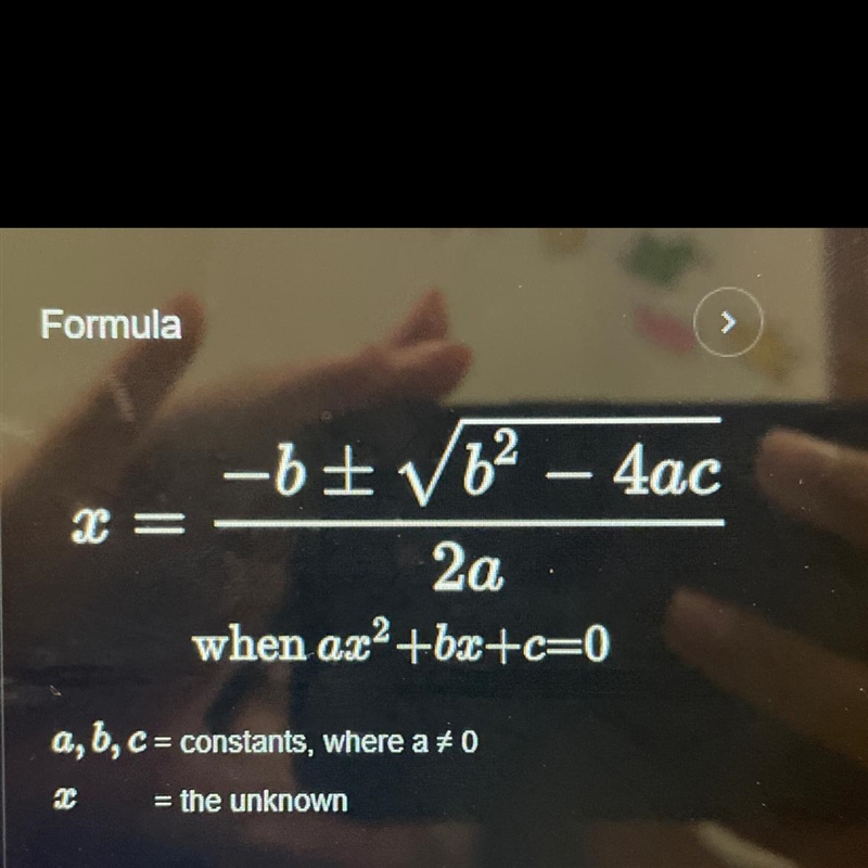 A portion of the Quadratic Formula proof is shown. Fill in the missing statement-example-1