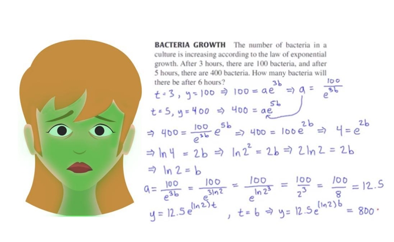 Bacterial Growth Exponential Function-example-1