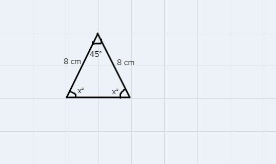 A triangle has a 45° angle and two sides 8 centimeters in length.Select True or False-example-1