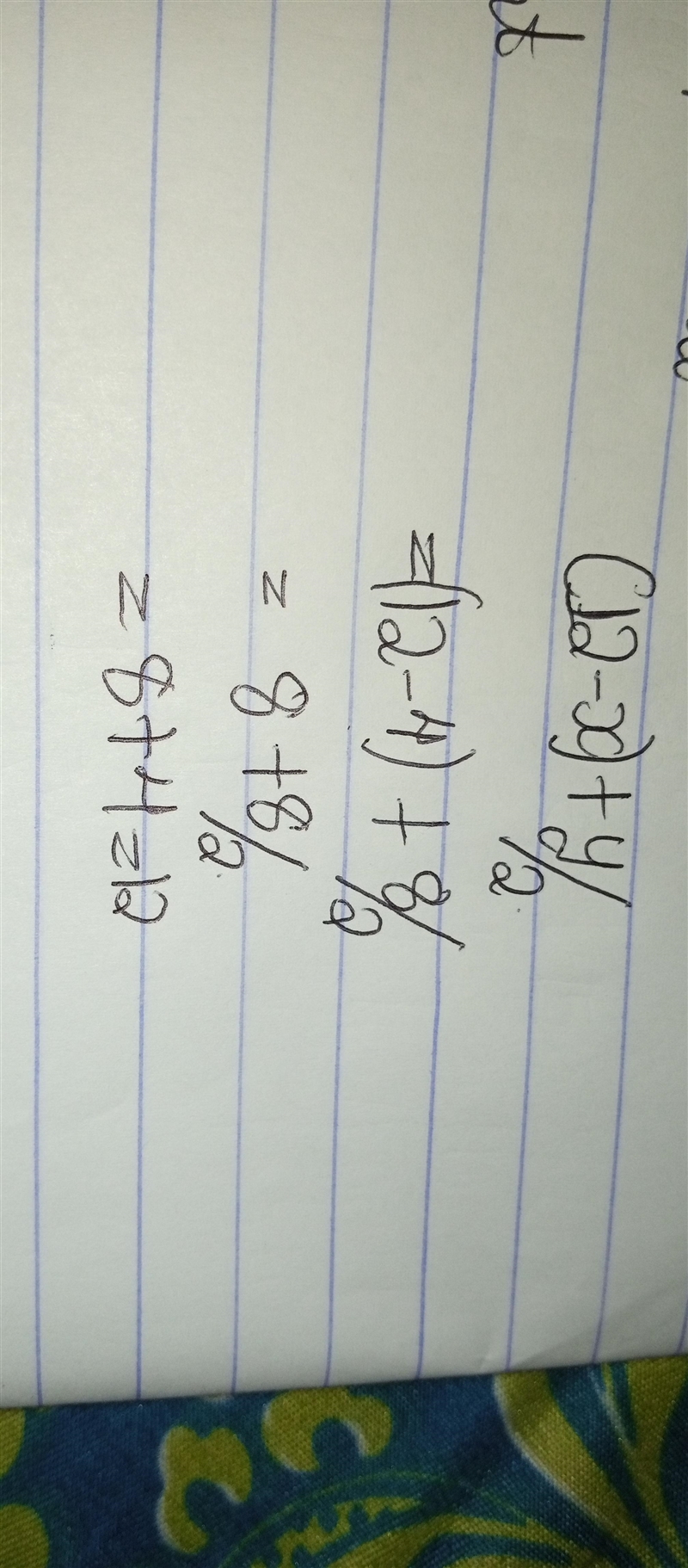 What is the value of this expression (12-x)+ y/2 when x=4 and y=8 A. 4 B. 6 C. 8 D-example-1