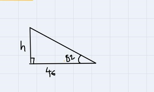 A radio tower has a 46-foot shadow cast by the sun. If the angle from the tip of the-example-1