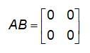 QUESTION 1Given a n x m matrix A and m X p matrix B, if AB = 0 then A = 0 or B = 0.TrueFalseQUESTION-example-2