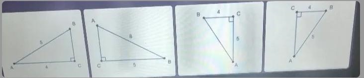 Which of the following traingles is Cos B = 0.8?-example-1