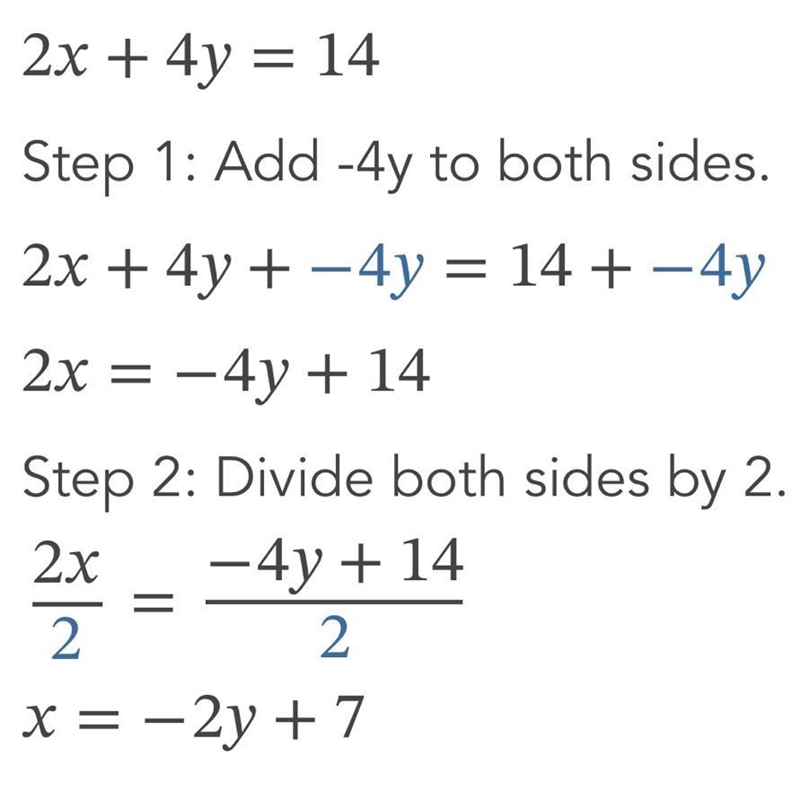 How to substitute 2x+4y=14-example-1