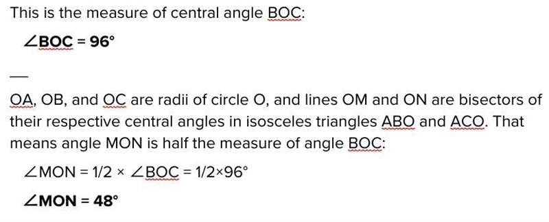 PLEASE HELP! In the drawing, the symmetries of the sides AB and AC of triangle ABC-example-4