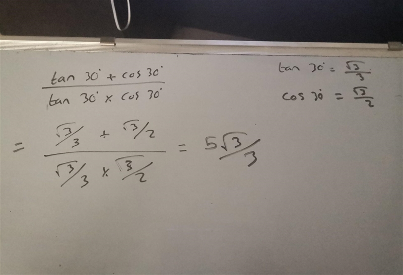 (tan30°+cos30°) / tan30° × cos30°-example-1