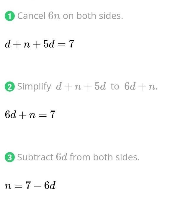 Simplify d+n+5d+6n=6n+7-example-1