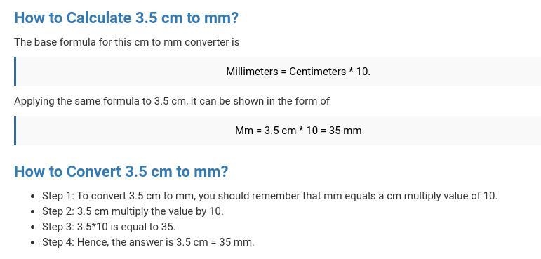 Joe measures a bug and finds out it is 3.5 centimeters long. How many millimeters-example-1