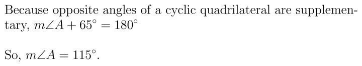 Find m< A inscribed angles and arcs-example-1