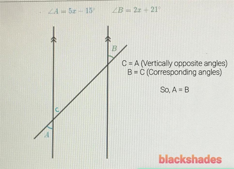 Please solve for X and find the measure of B.-example-1