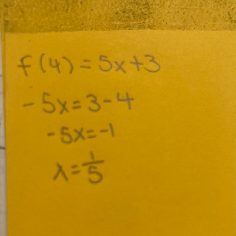 What is f(4) for the function f(x) = 5x + 3?-example-1