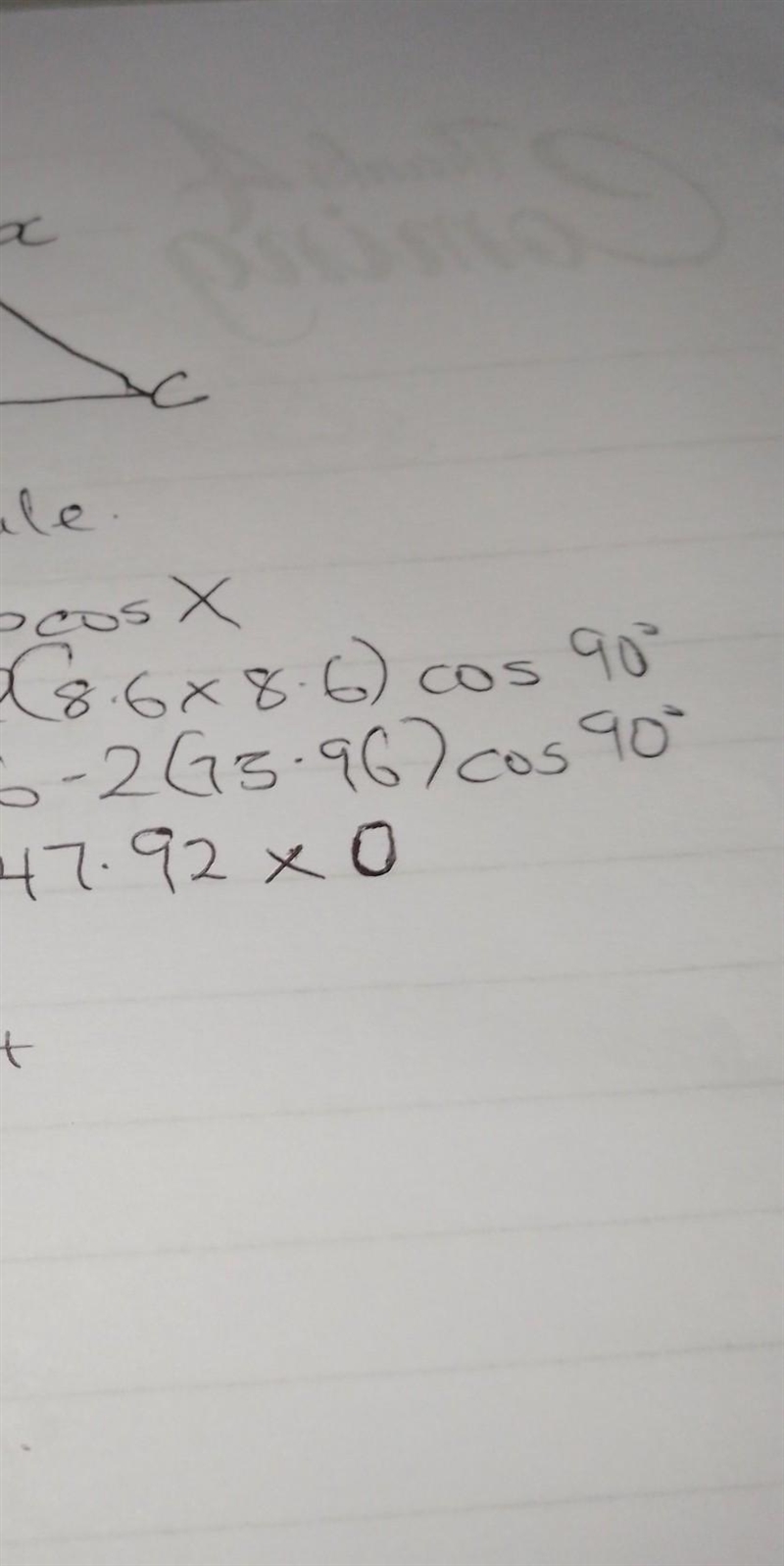 Work out the length of x. Give your answer rounded to 3 significant figures. 8.6 cm-example-2