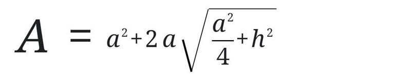 How to find the surface area of a pyramid with a square base.-example-1