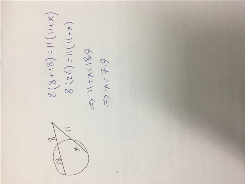 Write an equation to find the value of x and solve it. Round your answer to the nearest-example-1