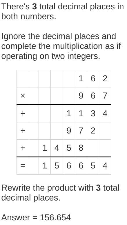 How do you solve 162x0. 967 using standard algorithm?-example-1