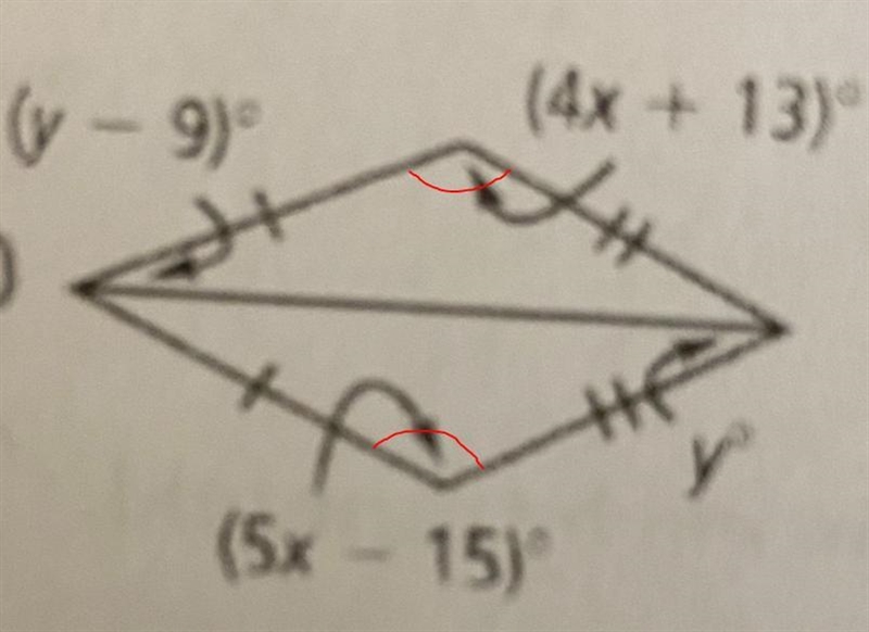 Algebra Find the value(s) of the variable(s) in each kite.-example-1