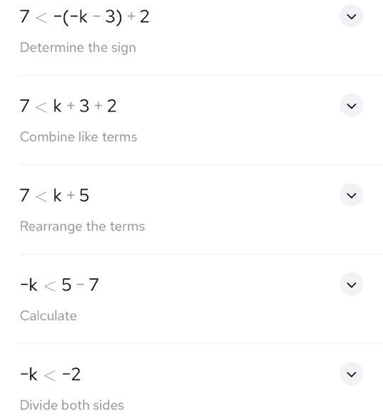 7<-(-k-3)+2 need help with solving the inequality-example-1