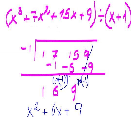 What is the quotient of the synthetic division problem below, written in polynomial-example-1