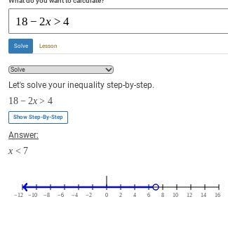 18 - 2x > 4 please help me show work too-example-1