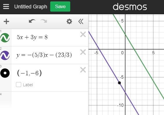 Find the equation of the line that contains the point (-1,-6) and is parallel to the-example-1