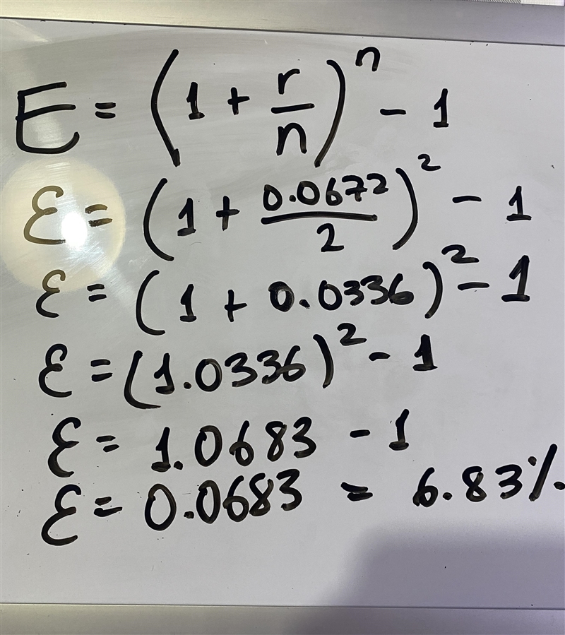 Determine which is the better investment 6.72% compounded semiannual or 6.89% Compounded-example-1