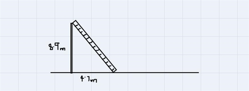 A ladder is leaning against the top of an 8.9 m wall. If the bottom of the ladder-example-1