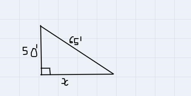 Tammy is erecting an antenna that is 55’ tall. The guy wires are 65' long and attach-example-2