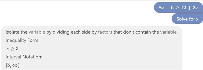 What value of x is in the solution set of 8x – 6 ≥ 12 + 2x?-example-1