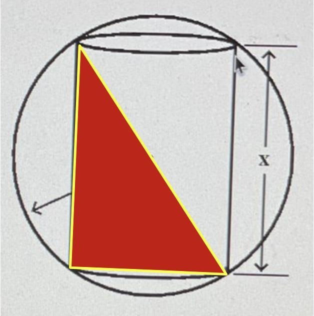 HELPPPPP QUICKLYYY !!! The picture shows a cylinder of height x which has been inscribed-example-1