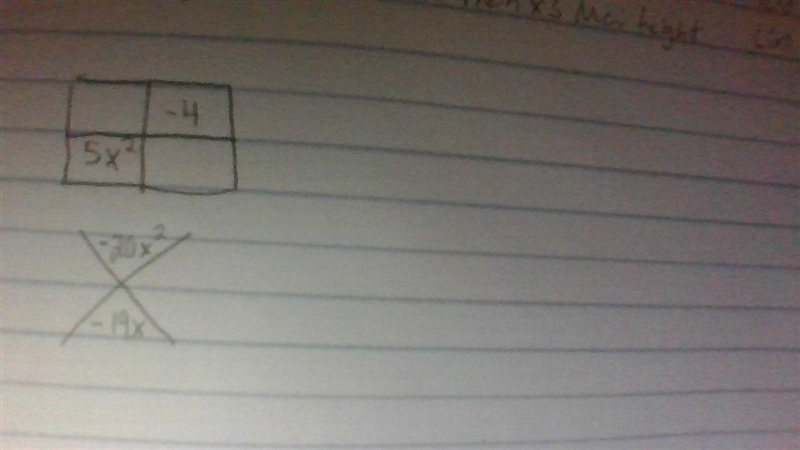 How do i factor 5x^2-19x-4-example-1