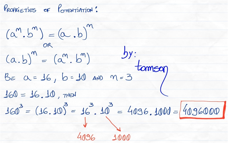 Given that 16³ = 4,096, find the cube of 160.​-example-1