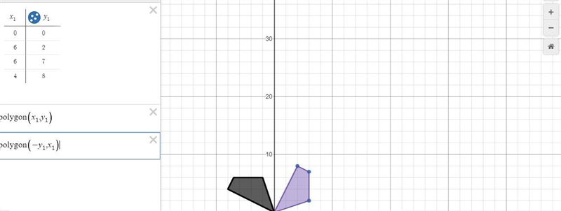 Which coordinate plane shows that the shaded polygon in the image of the inside of-example-1