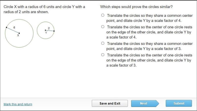 HELP ASAP PLEASEE Circle X with a radius of 6 units and circle Y with a radius of-example-1