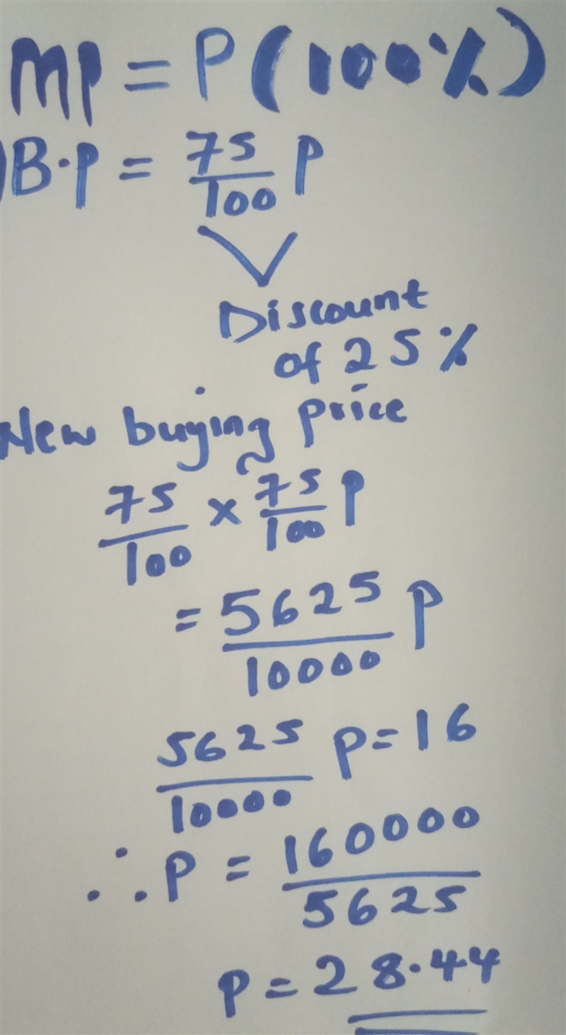 Ron bought a shirt on sale for 25% off the original price and another 25 % off the-example-1